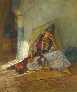 Árabe Painting - MOMENTOS DE PENSABILIDAD Frederick Arthur Bridgman Arab